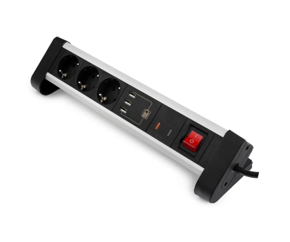 Listwa zasilająca Spacetronik Listwa zasilająca z USB SPS-T38BS - 3 gniazda 1.5m